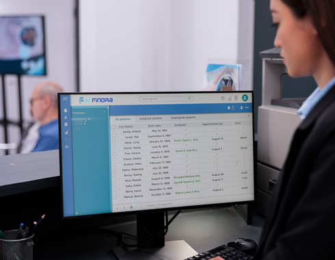 AI Finora Accounting Software on tablet
