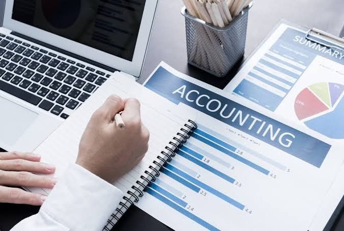 Business financial dashboard showing accounting metrics