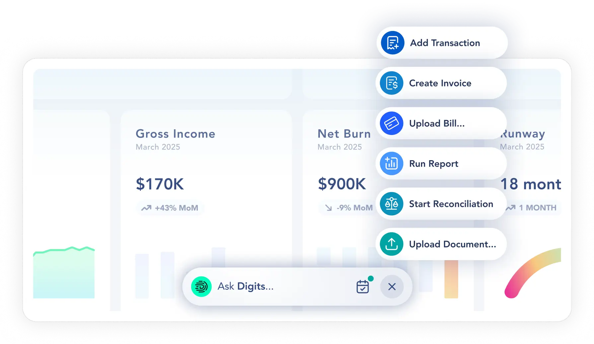 Image of a dashboard with a chatbot and a list of tasks